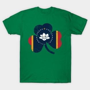 Mississippi Flag Shamrock Irish St Patrick's Day T-Shirt